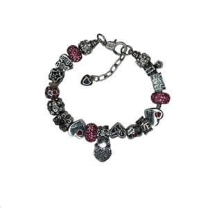 Mom Charm Bracelet Silver Tone Sentimental Heart Family Jewelry